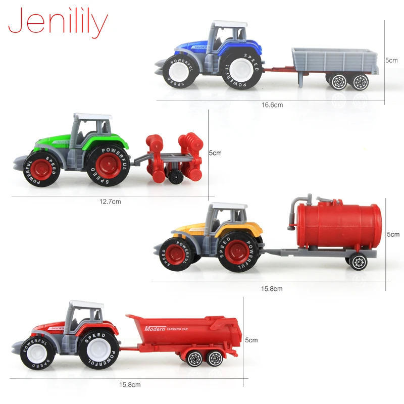 Jenilily 4 шт./компл. инженерный автомобиль из сплава Игрушечная модель трактора