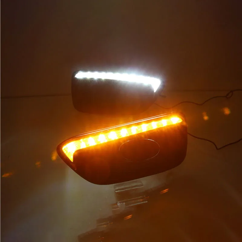 

ShenLao Turn signal and Dimming Style Relay Waterproof Car DRL 12V LED Daytime Running Lights Fog Lamps For Honda Brio 2017 2018