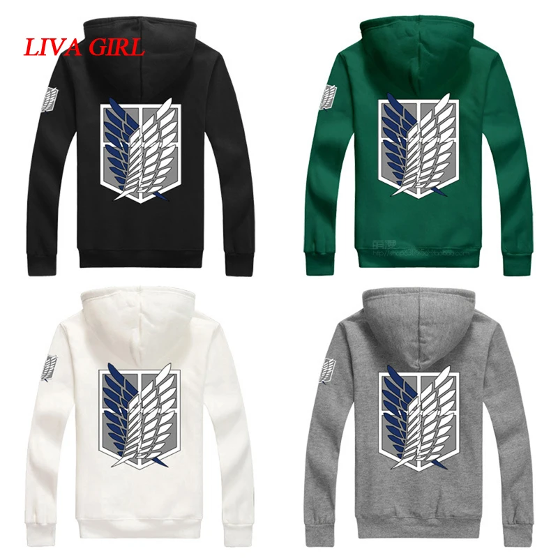 

10 Colors Anime Attack on Titan Hoodie Cosplay Costume Shingeki no Kyojin Scouting Legion Jacket Daily Casual Hooded Sweatshirts