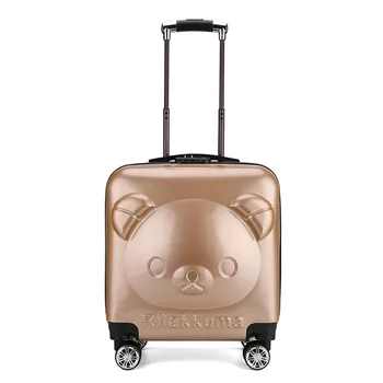 

New 18"Inch Cute Cartoon bear Luggage Suitcase ABS+PC Luggage Travel Children Rolling Luggage Trolley Case birthday gift LGX50