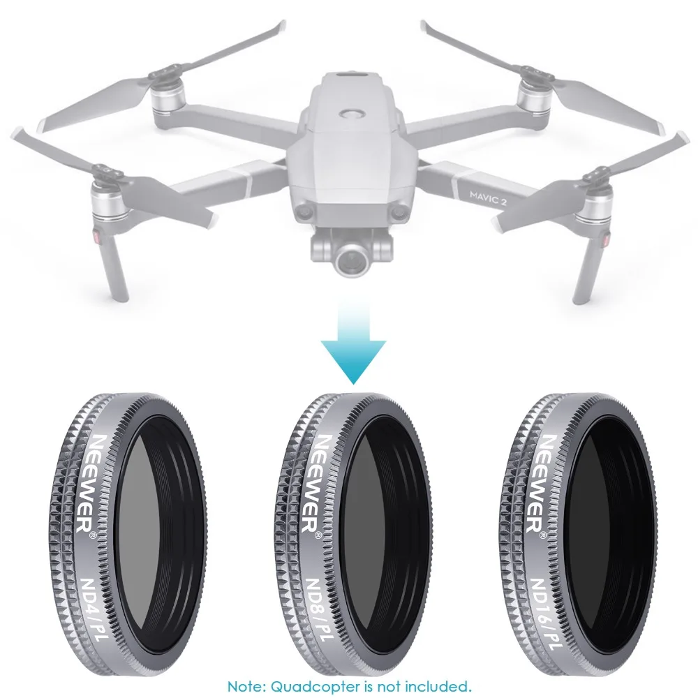 Набор фильтров затвора Neewer для DJI Mavic 2 Zoom включает в себя Многослойные фильтры ND4/PL