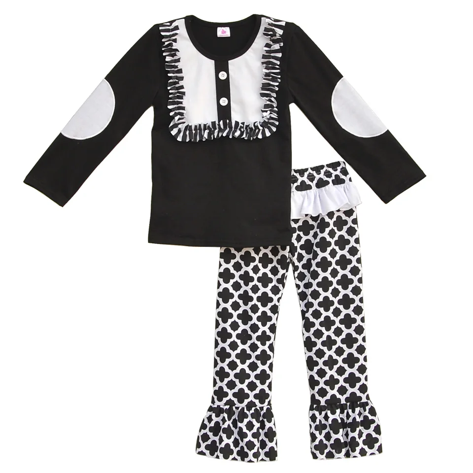 Mustard Pie Baby Clothes Kids Fall Winter Sleeve Outfits Embroidery