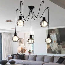 Vintage Art LED Pendant Lights Nordic Loft Iron Lampshade Pendant Lamp Living Room Cafe Bar Deco Lighting Hanging Lamp Luminaire black iron candle pendant lights loft vintage antique art deco sconce pendant hanging lamp fixture lampadari acciaio tree branch