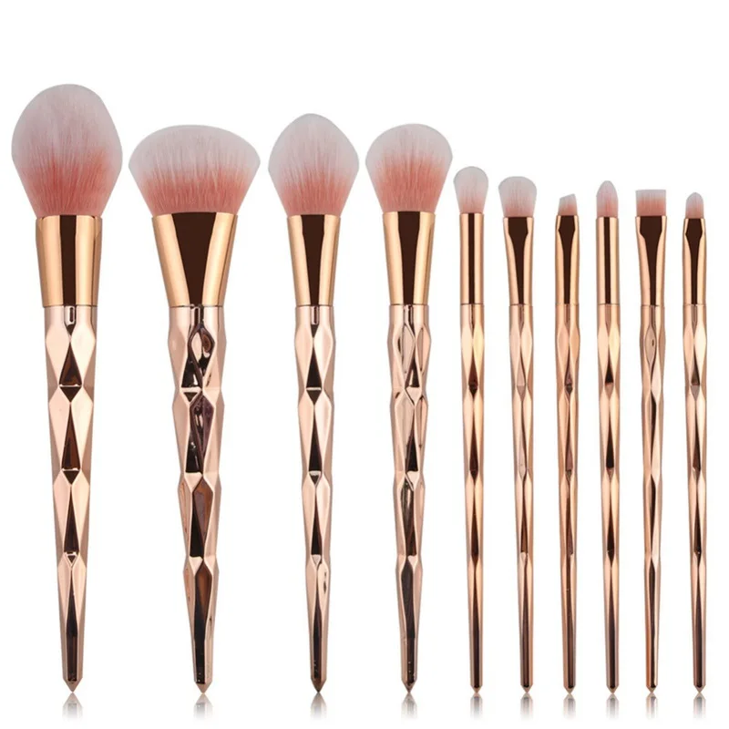 

GUJHUI 7/10Pcs Diamond Makeup Brushes Set Powder Foundation Eye Shadow Blush Blending Cosmetics Beauty Make Up Brush Tool Kits