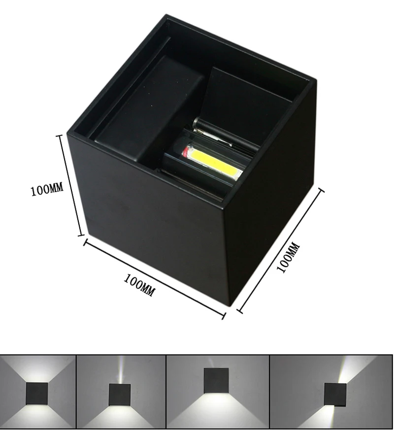 12W Modern Minimalist Waterproof Led Wall Light Outdoor Wall Lamp Aluminum Up Down Wall Lighting AC85-265V Courtyard Wall Sconce (4)