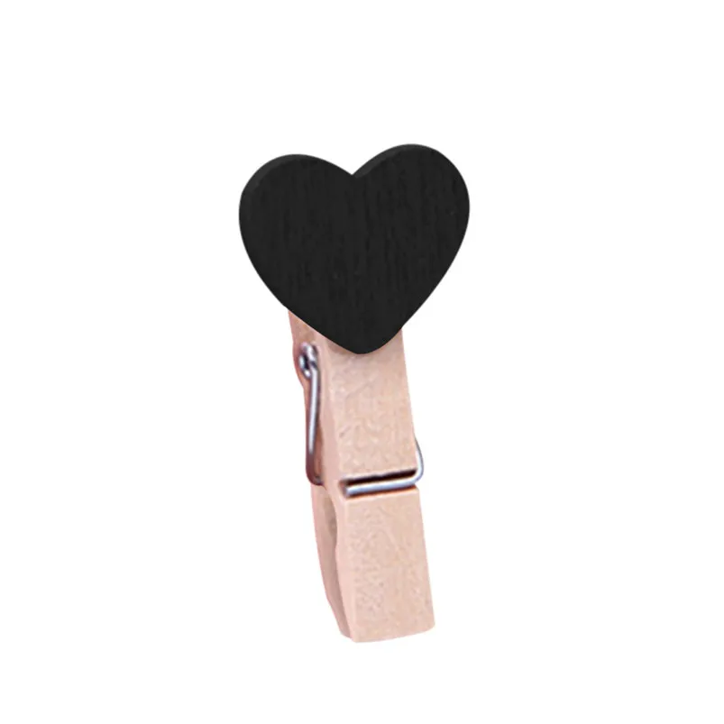 5 Pcs Clips Wall Decor DIY Creative Frame With Mini Colored Heart Clothespins R02 (8)