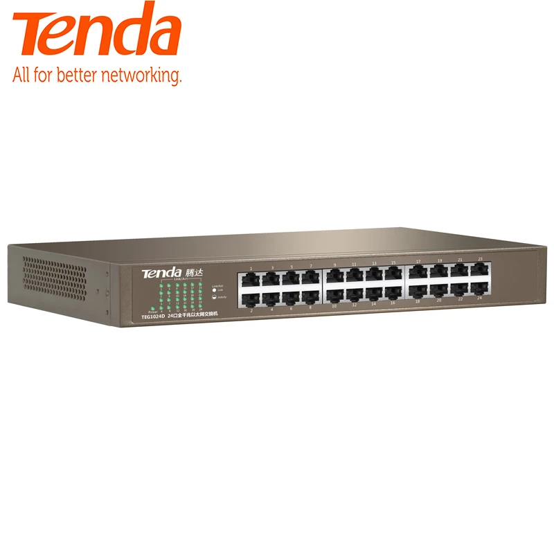 Tenda Teg1024d 24 Ports Gigabit Switch,10/100/1000mpbs Network Switch,auto Mdi