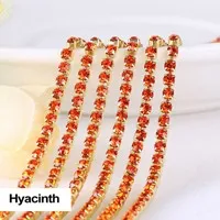 3yards/piece 17colors glass crystal Rhinestones chain, Gold bottom sew on Cup Chains For diy Sewing Clothes Accessories