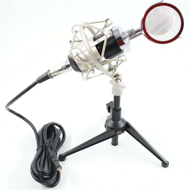 BM 8000 профессиональный конденсаторный микрофон bm8000 аудио студия вокальная запись для компьютера караоке - Цвет: Черный