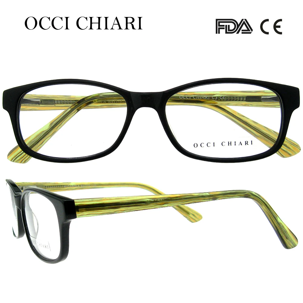 

OCCI CHIARI 2018 New Fashion Radiation Protection Acetate Glasses Optical Frames Eyewear Eyeglasses For Women Gifts W-CAROLA