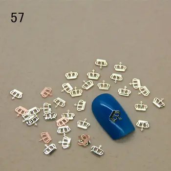 

200pcs Golden Princess Crown Nail Art 3D Metal Crown Nail Salon DIY Decorations