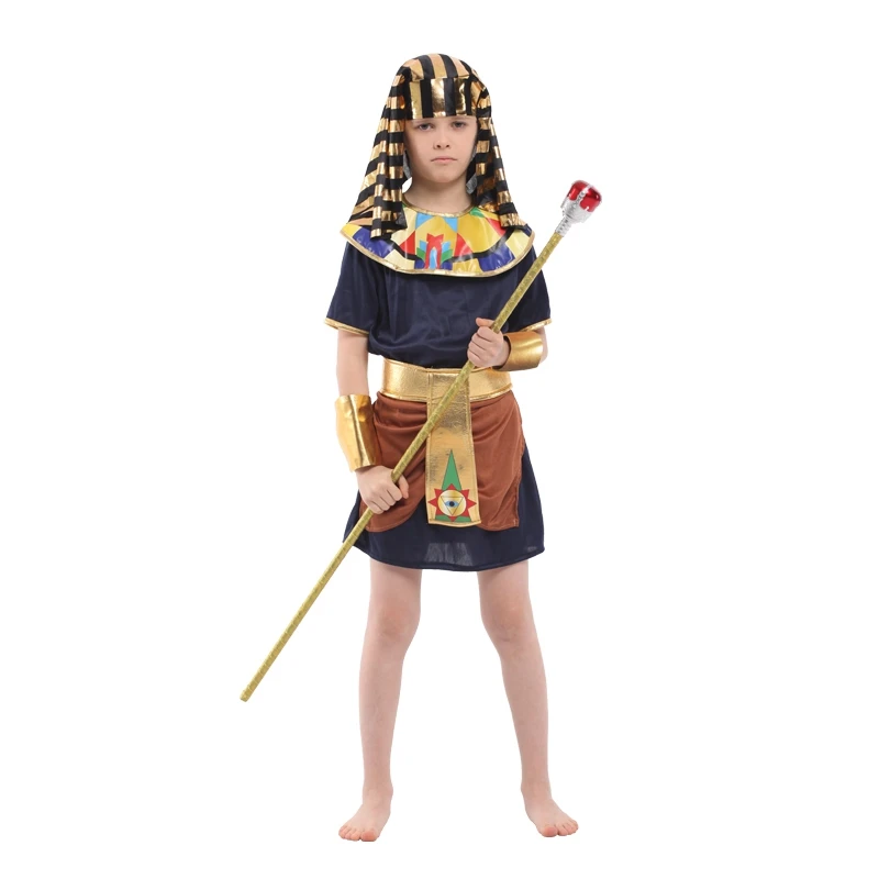 

Umorden Purim Halloween Egypt King Prince Warrior Costume Boy Kids Fantasia Egyptian Pharaoh Cosplay Children Carnival Dress