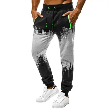 

Outdoor Sports Men Jogger Color Block Drawstring Pants Long Trousers Sweatpants new