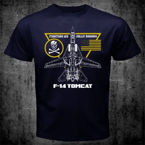 Мода F-14 Tomcat Fighting 103 Jolly Rogers Squadron США ВМС авиация футболка футболки