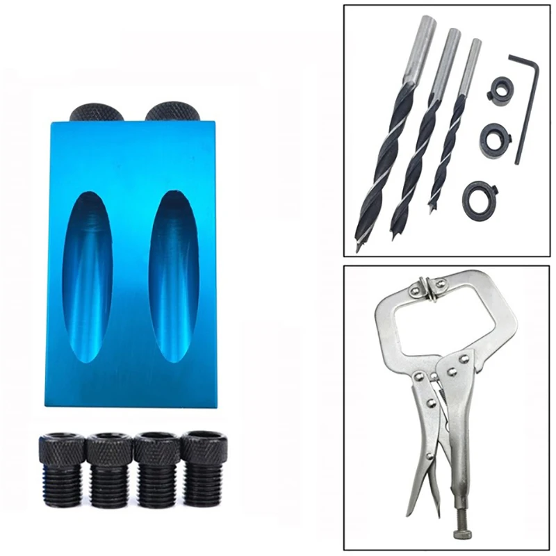 

Pocket Hole Jig Kit System Mini Wood Jig Step Drill Bit 6/8/10Mm Set For Diy Woodworking Tools Type-D