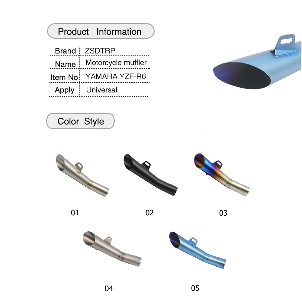 ZSDTRP 51mm Universal de la motocicleta de la bici de la suciedad HP GP de escape modificado Scooter akrapovic mufla de escape para fuera de carretera de Motocross