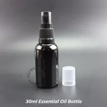 5 шт. 30mll/30cc черная бутылка эфирного масла, 1 унц. круглый Shaple Стекло спрей контейнеров распылитель косметической упаковки