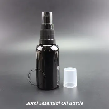 

Free Shipping 5pcs 30mll/30cc Black Essential Oil Bottle, 1oz Round Shaple Glass Spray Containers Atomizer Cosmetic Packaging