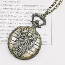 Античный Кошмар перед Рождеством кварцевые карманные часы ожерелье цепь Кулон Ретро Винтаж Мужские бронзовые старинные карманные часы