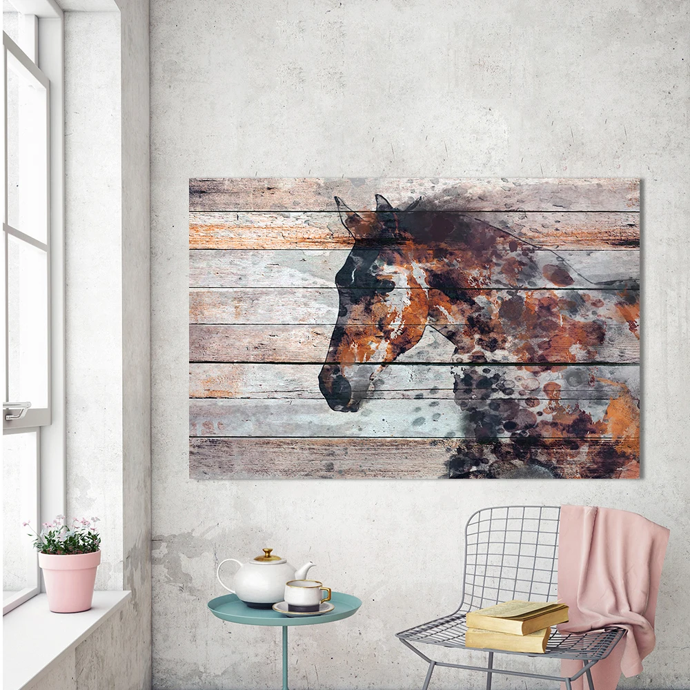 

AAHH Wall Art Prints Horse Painting Posters and Prints Print on Canvas Animal Picture Home Decor for Living Room No Frame
