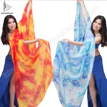 Новинка! Шелковый светильник для танца живота, шарф, шаль, 200 см, 250 см, 270 см, для детей, взрослых, для сцены, 13 цветов