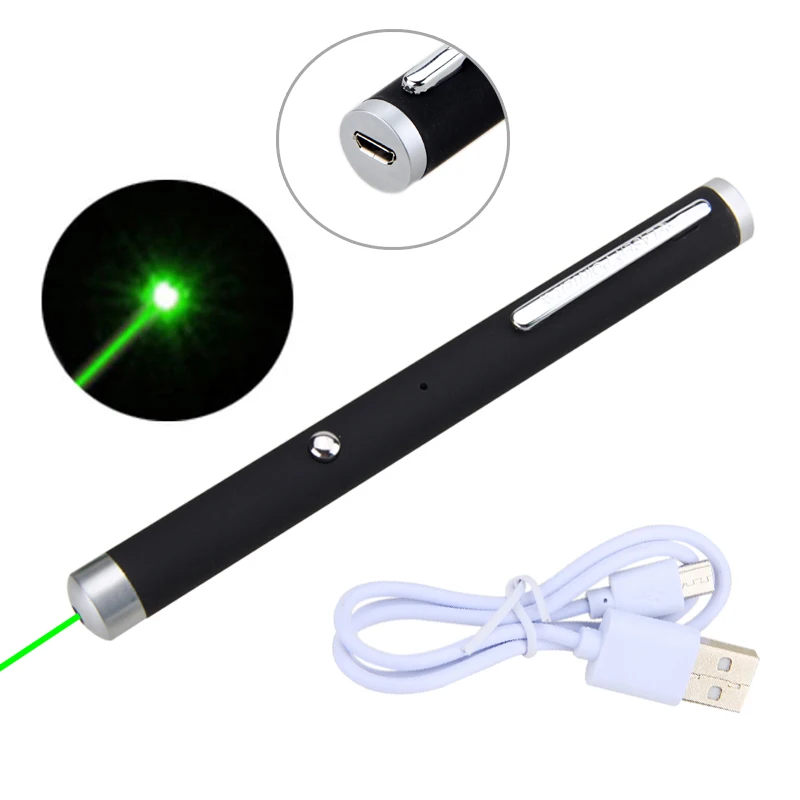 Зеленый Мощный лазерный Potinter ручка луч USB Перезаряжаемый 5 МВт лазерный ведущий светильник лазерный прицел для охоты обучение встроенный аккумулятор
