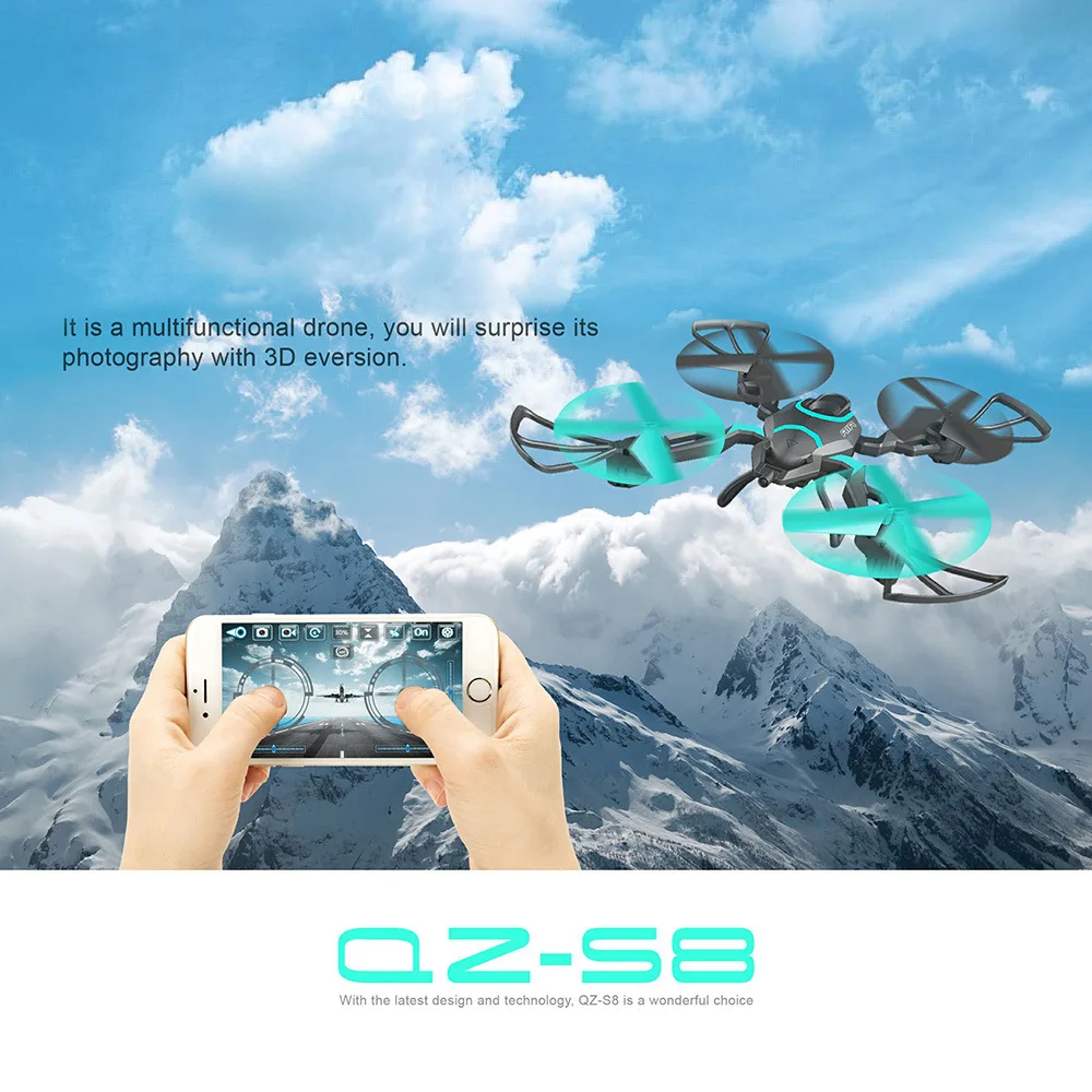Large kids RC model toy WIFI real time folding selfie RC drone 2 4G 6axis 40cm