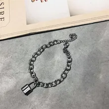 Европейский и американский Панк цепь замок браслет Женская Корейская версия личности полые простой Титановый стальной браслет