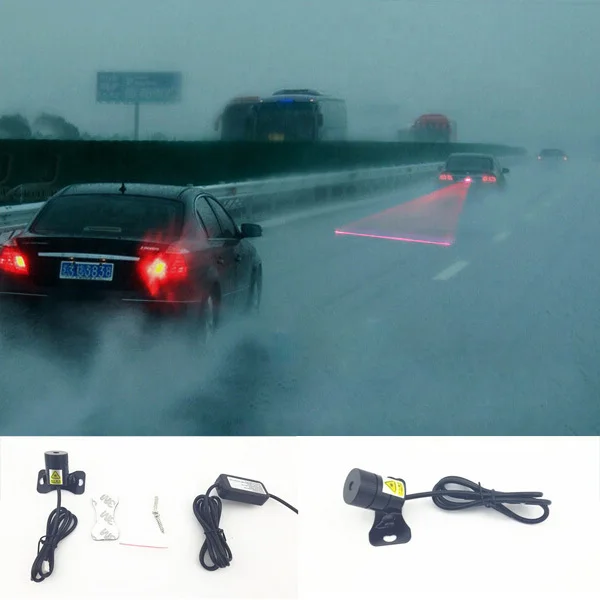 Car Laser Fog Lamp Anti Fog Light Auto Rearing Warming Light Fit all