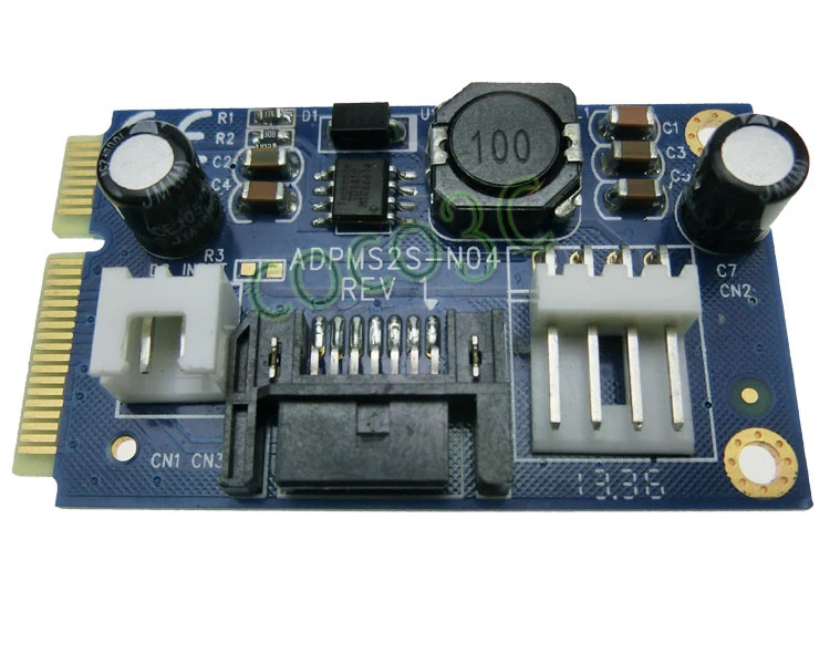 Бесплатная доставка MSATA к 7PIN SATA SSD адаптер с кабелем питания для плата mini ITX +