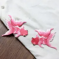 Buy AHYONNIEX Brand Black Golden Red Fish Embroidered Patches Sewing Stickers for Clothing Online - Image 4