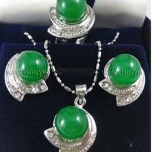 wholesale_jewelry_wig$ Зеленый Серьги Кольца& Ожерелья Набор ААА