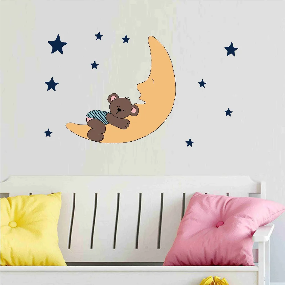 cute cartoon animal wall sticker smile face (1)