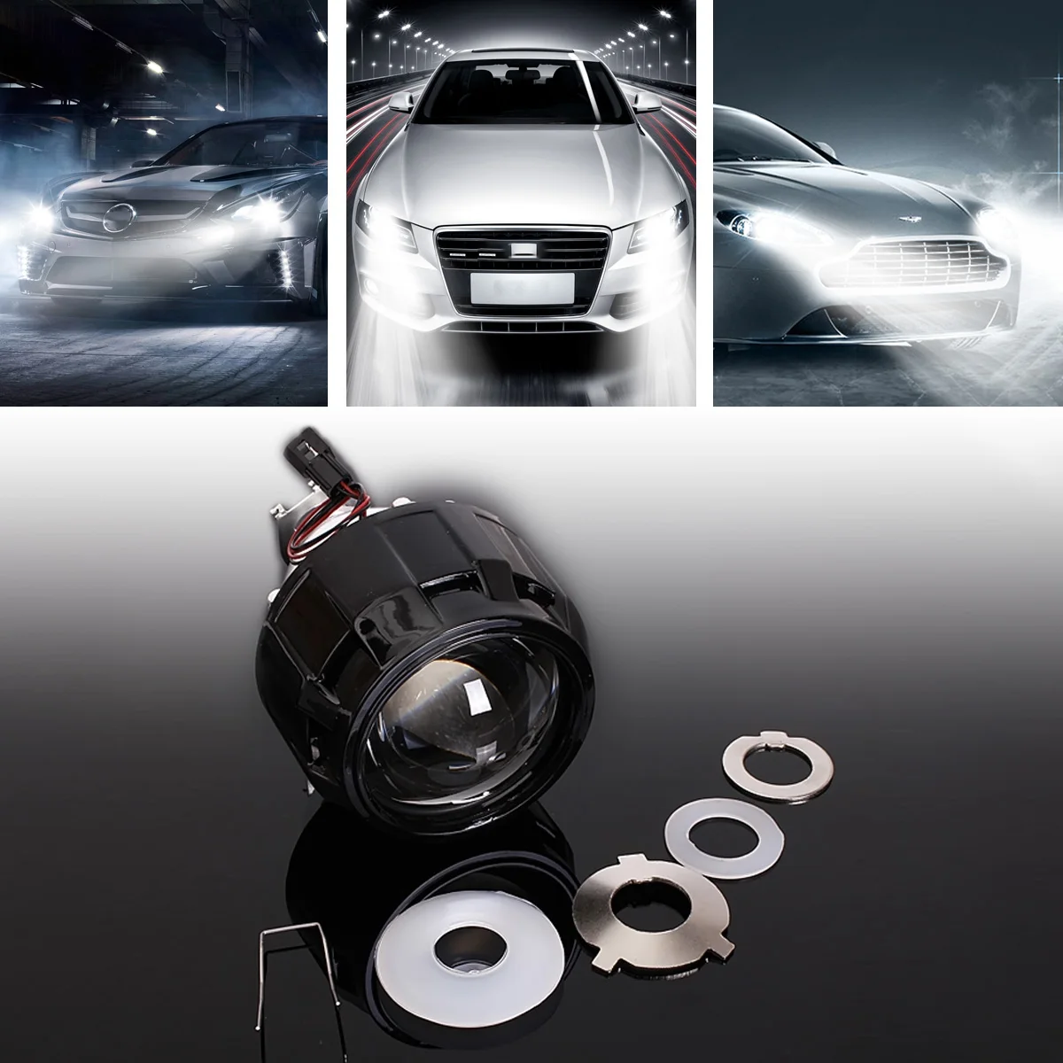 RHD 1 шт. 2," универсальный би ксенон для HID линзы проектора серебристо-черный H1 ксеноновый светодиодный фонарь H4 H7 корпус для автомобильных фар мотоцикла - Цвет: RHD