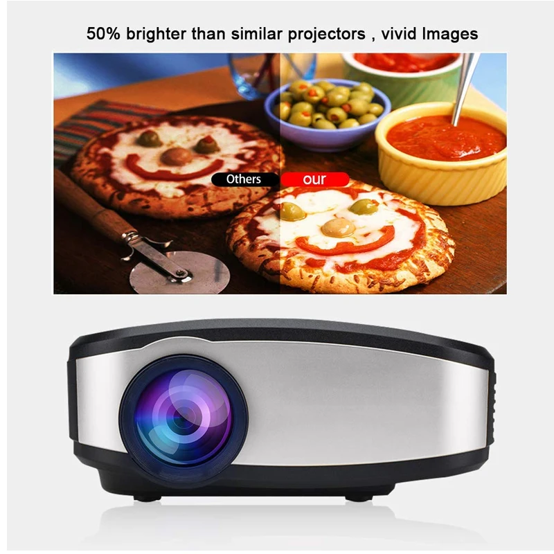 Mini Projector Portable Mini LED Movie Video Projector Support 1080P with HDMI USB VGA AV interface Home theater 5.1 for Laptop Mini Projector Portable Mini LED Movie Video Projector Support 1080P with HDMI USB VGA AV interface Home theater 5.1 for Laptop