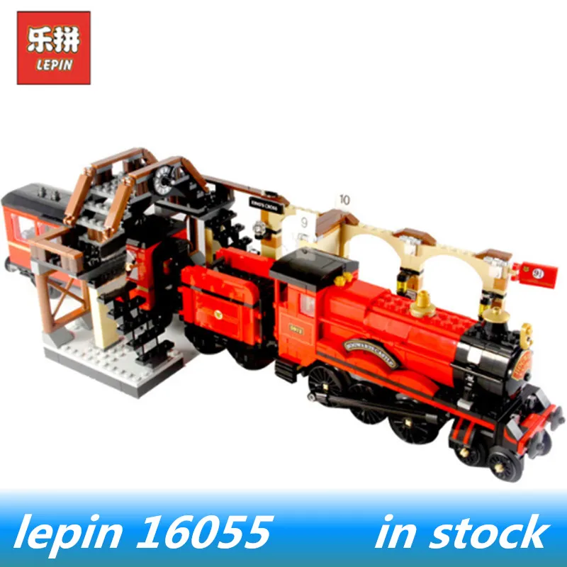 

Lepin 16055 897Pcs Harry movie series Potter Hogwarts Express Train Model 75955 Building Blocks Bricks Christmas Birthday Gifts