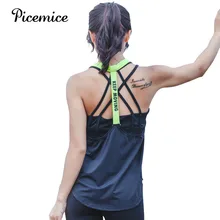 Picemice, Женские Спортивные Рубашки, Топы для йоги, жилет без рукавов, одежда для фитнеса, бега, Женская дышащая майка, Майки для бега