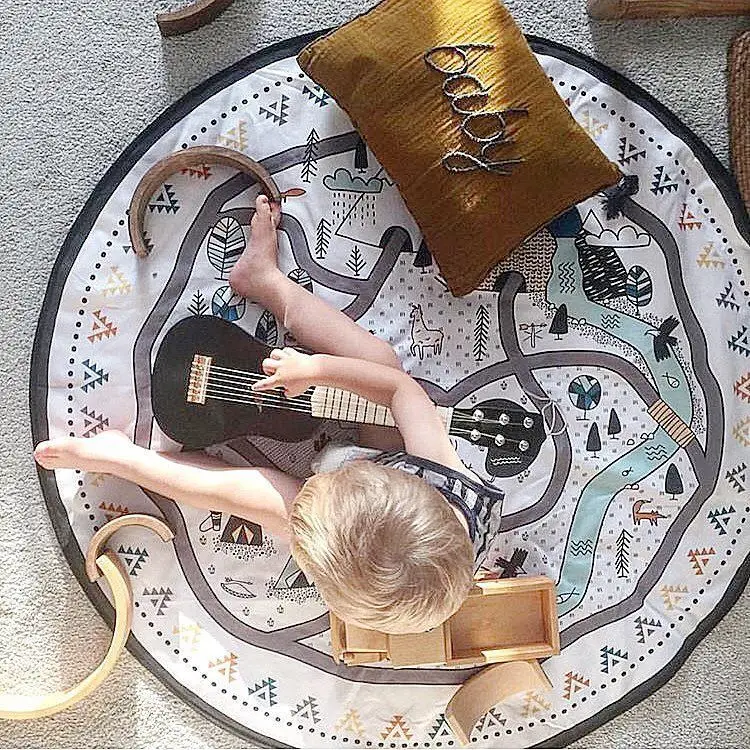 

Intelligence Kids DIY Graffiti Toy Baby Room Decor Carpet Portable Play Mat Large Durable Round kids Crawling Rug Carpet Blanket