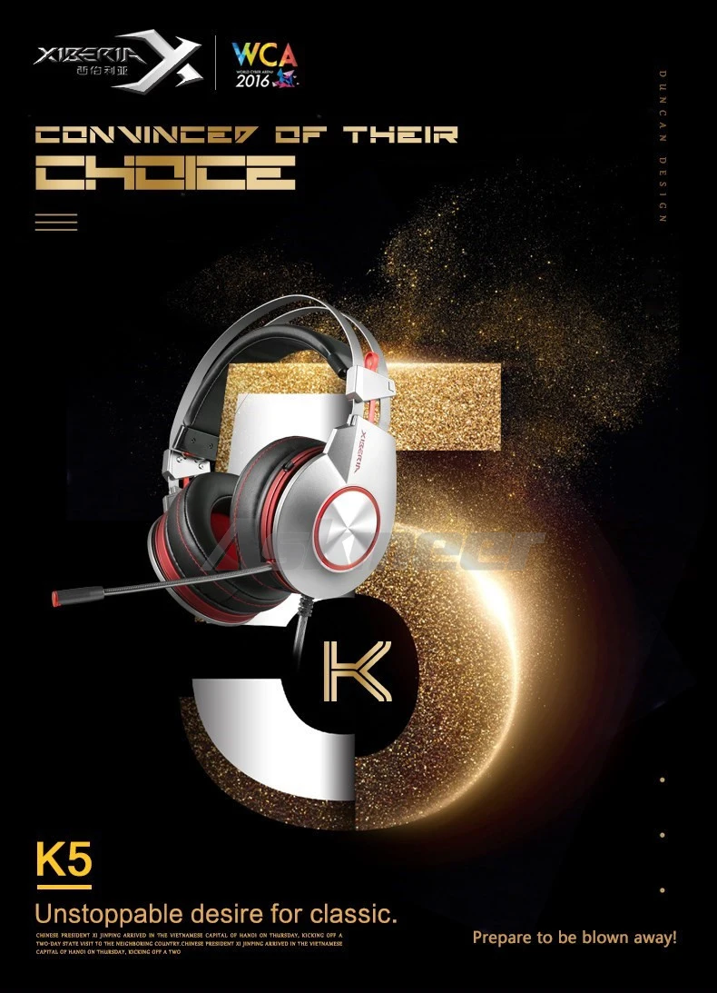 XIBERIA K5 Gaming Headset Gamer Computer Stereo USB Headphones with Surround Sound Flexible Microphone Mic fone de ouvido (1)