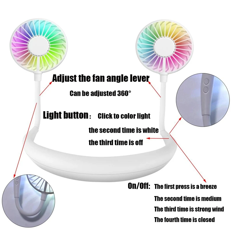 Ручной Usb Персональный вентилятор-мини/портативный/ручной светодиодный вентилятор дизайн наушников шейный вентилятор внутренний радуга и