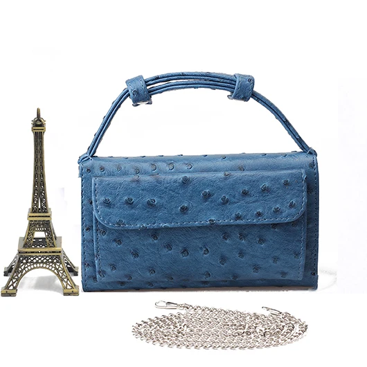 HIGHREAL, женские сумки-мессенджеры, крокодиловый узор, лакированная натуральная кожа, сумочка, Длинный кошелек, конверт, клатч, сумка для женщин - Цвет: Ostrich flame blue