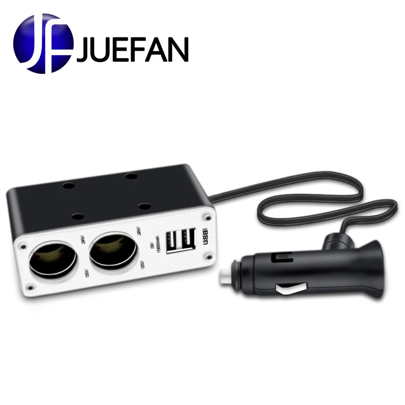Переходник USB JUEFAN для зарядки в машине 4 1 с прикуривателем мобильных телефонов GPS