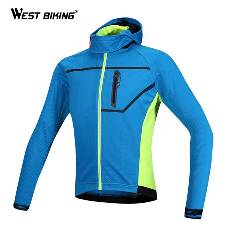 

WEST BIKING Winter Cycling Jersey For Men!Ropa Ciclismo Windproof Thermal Fleece Outdoor Sports Hooded Jacket MTB Cycling Cloth