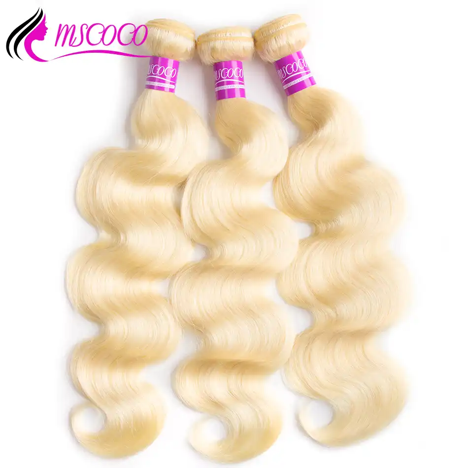 Mscoco Body Wave 613 Bundles With Closure Remy Human Hair Russian