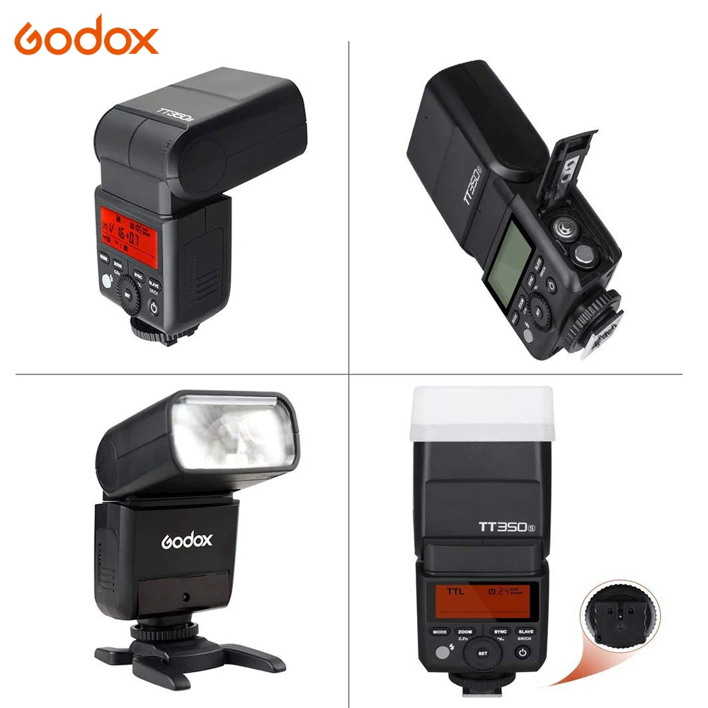 Вспышка Godox TT350 1/8000s GN36 2 4G Беспроводная TTL HSS мини Speedlite XPro X1T для камеры Canon Nikon Sony Fuji