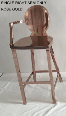 Современный классический дизайн Nordic Роскошные модные розовое золото Цвет Лофт Нержавеющая сталь одна рукоятка металлический барный стул счетчик стула PC - Цвет: R.Gold Single Right