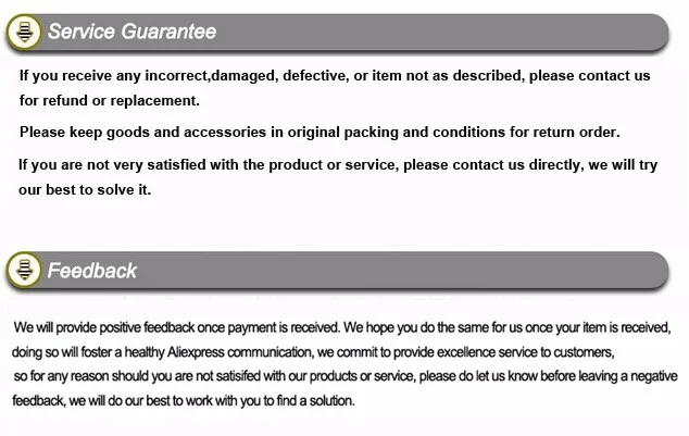 service & feedback