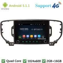 Quad Core 8″ 1024*600 Android 5.1.1 Car Multimedia DVD Video Player Radio Screen DAB+ 3G/4G WIFI GPS Map For Kia SPORTAGE 2016