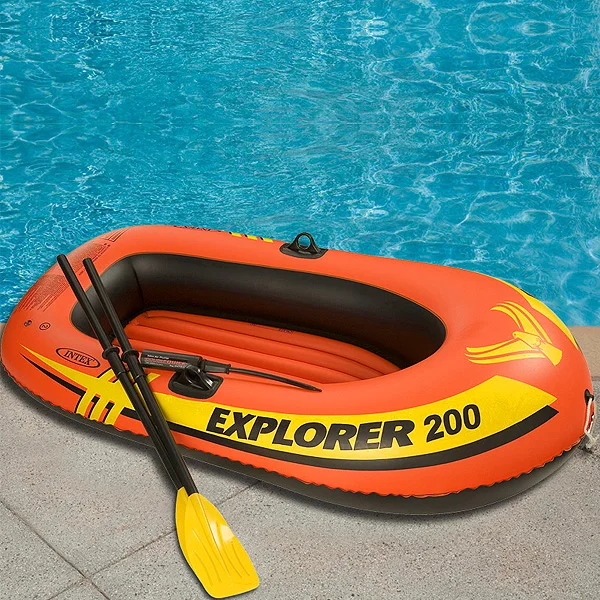 Explorer 200 надувная лодка на 2 человек с французскими веслами и мини воздушным