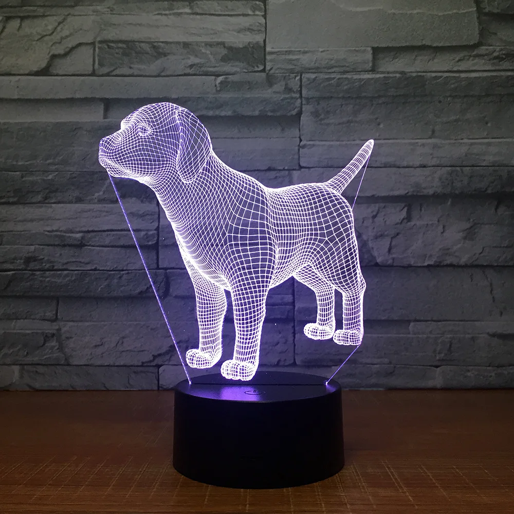Günstig Schöne Neue Hund 3D LED Nachtlicht 7 Farbe Blinkende Touch Usb Illusion Stimmung Lampe USB Schlaf Beleuchtung Kinder Geburtstag geschenke Drop Schiff